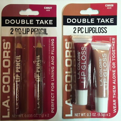 L.A. Colors- 1 Pkg of 2 Lip Liner & 1 Pkg of 2 Lip Gloss