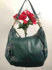 Ora Delphine "jacqueline" Dark Green Pebbled Leather Shoulder Bag