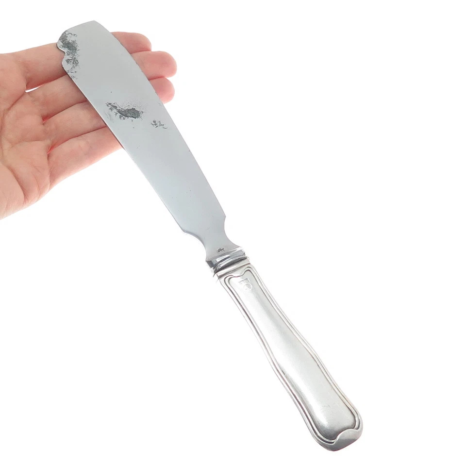 Antiguo cuchillo danés para pasteles GEORG JENSEN 925 mango de plata esterlina 1947 Foto 2 de 4