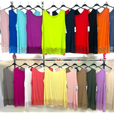 Sommertop Top Spitzentop Made in Italy Übergroße Lagenlook GR 48 50 52 54 56