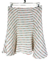 Maeve Anthropologie Skirt Women s Sz 0 Gold Cream Fluorescent Orange Academia