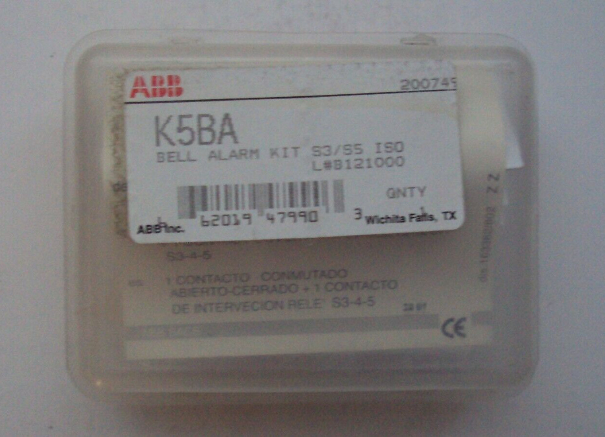 ABB P/N: K5BA BELL ALARM KIT S3/S5 ISO NEW IN BOX 1SDAO13575R1