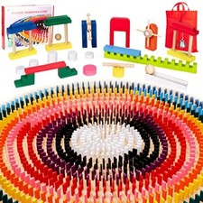 1000 PCS Dominoes Set for Kids with Extra 20 Blocks, Colorful Dominos 1000pcs