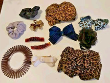 Vintage Hair Accessories Cloisonn Comb Fabric Metal Barrettes Clips 12 Lot
