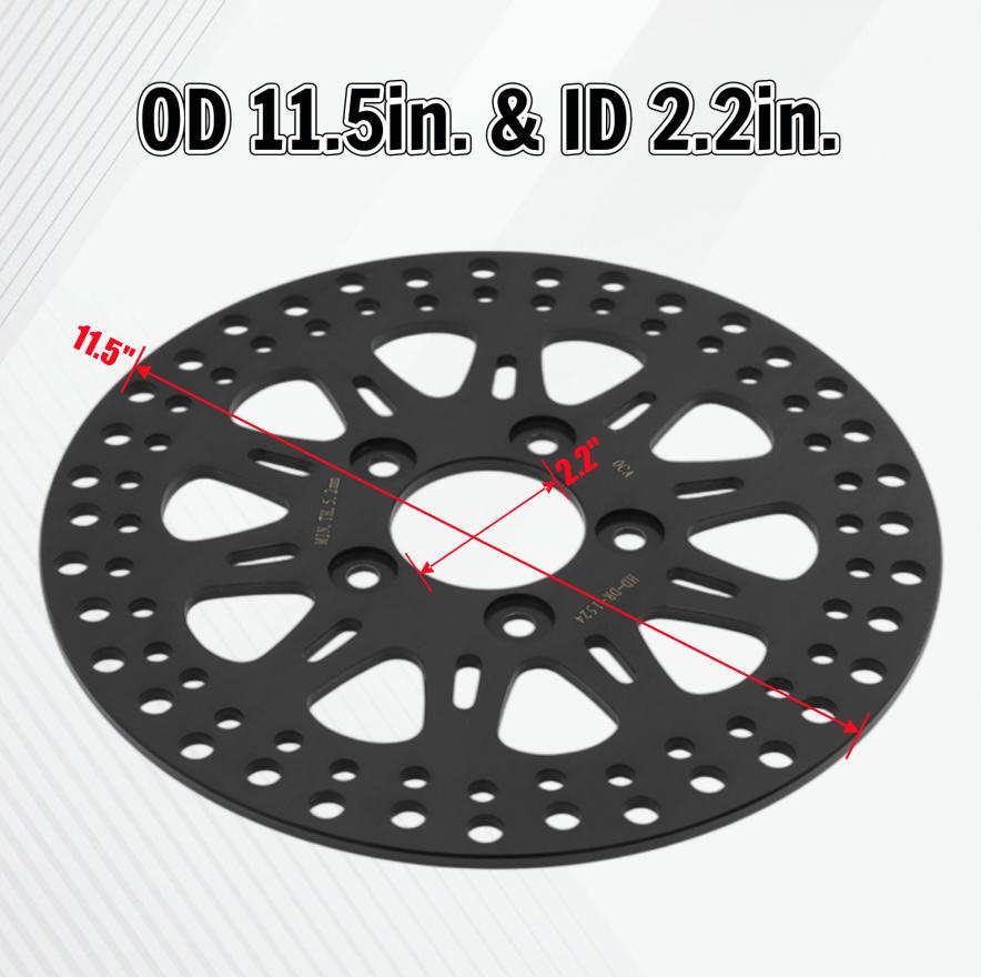 Front Brake Rotors & Pads Kit For Harley Davidson Touring Models 2000-2007 - 11.5 Inch, 2 Rotors + Pads - View #5