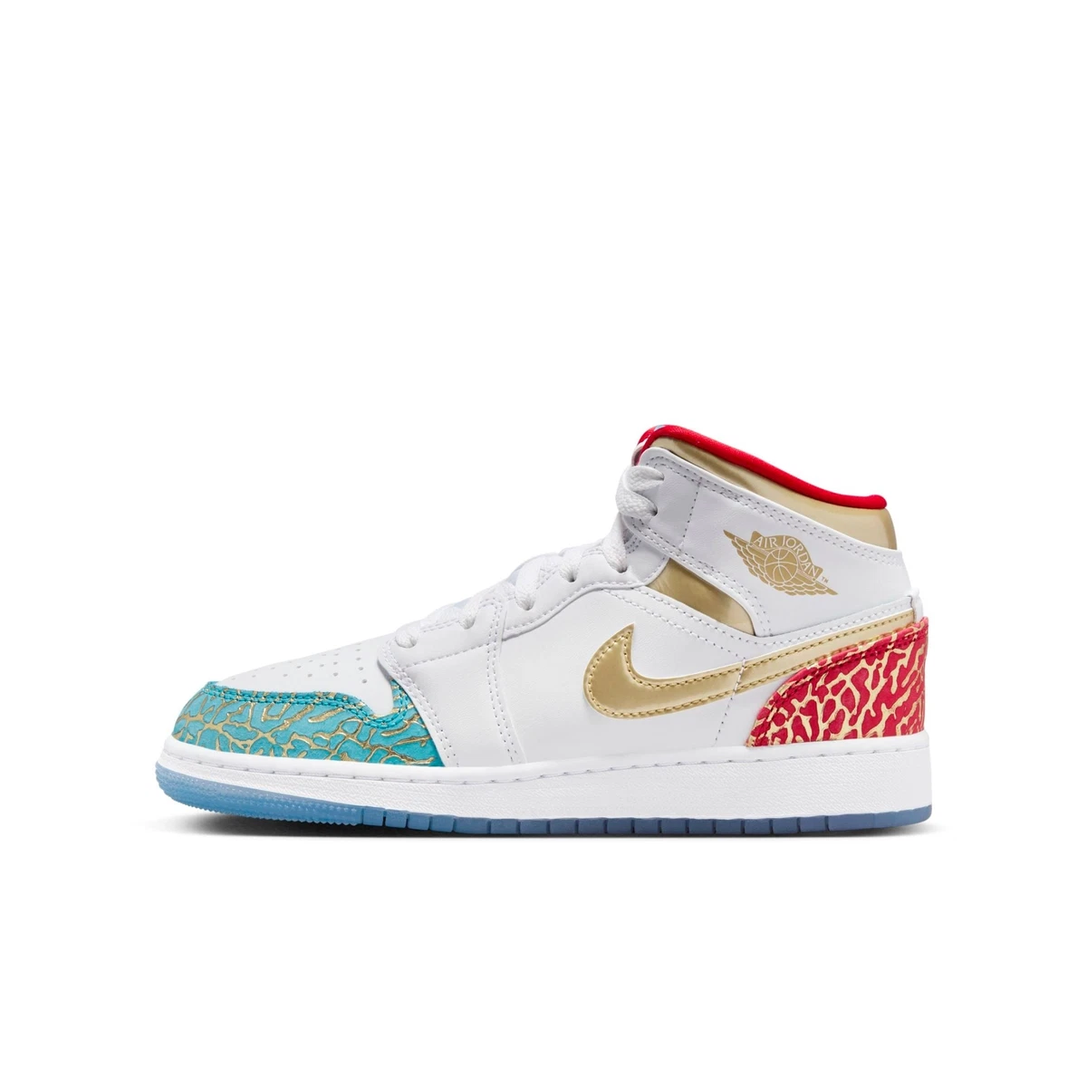 FB2212 100 Grade School Air Jordan RETRO 1 MID SNEAKER SCHOOL NC TO CHICAGO
