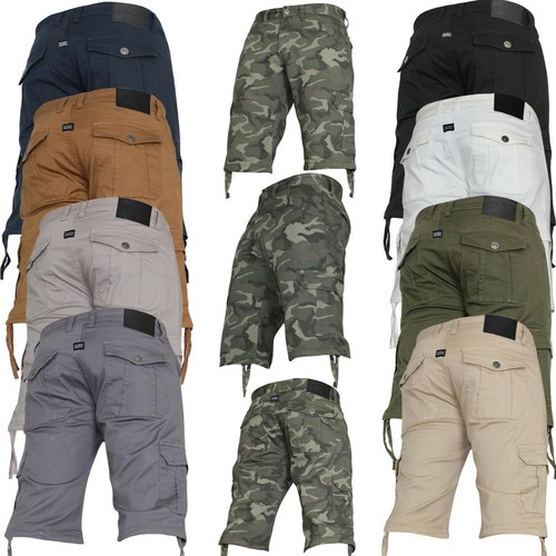 Von Denim Mens Army Combat Shorts 