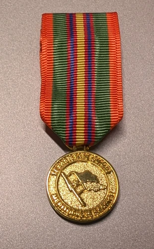 TXSG Miniature Meritorious Service Medal - GOLD - Moiré Drape