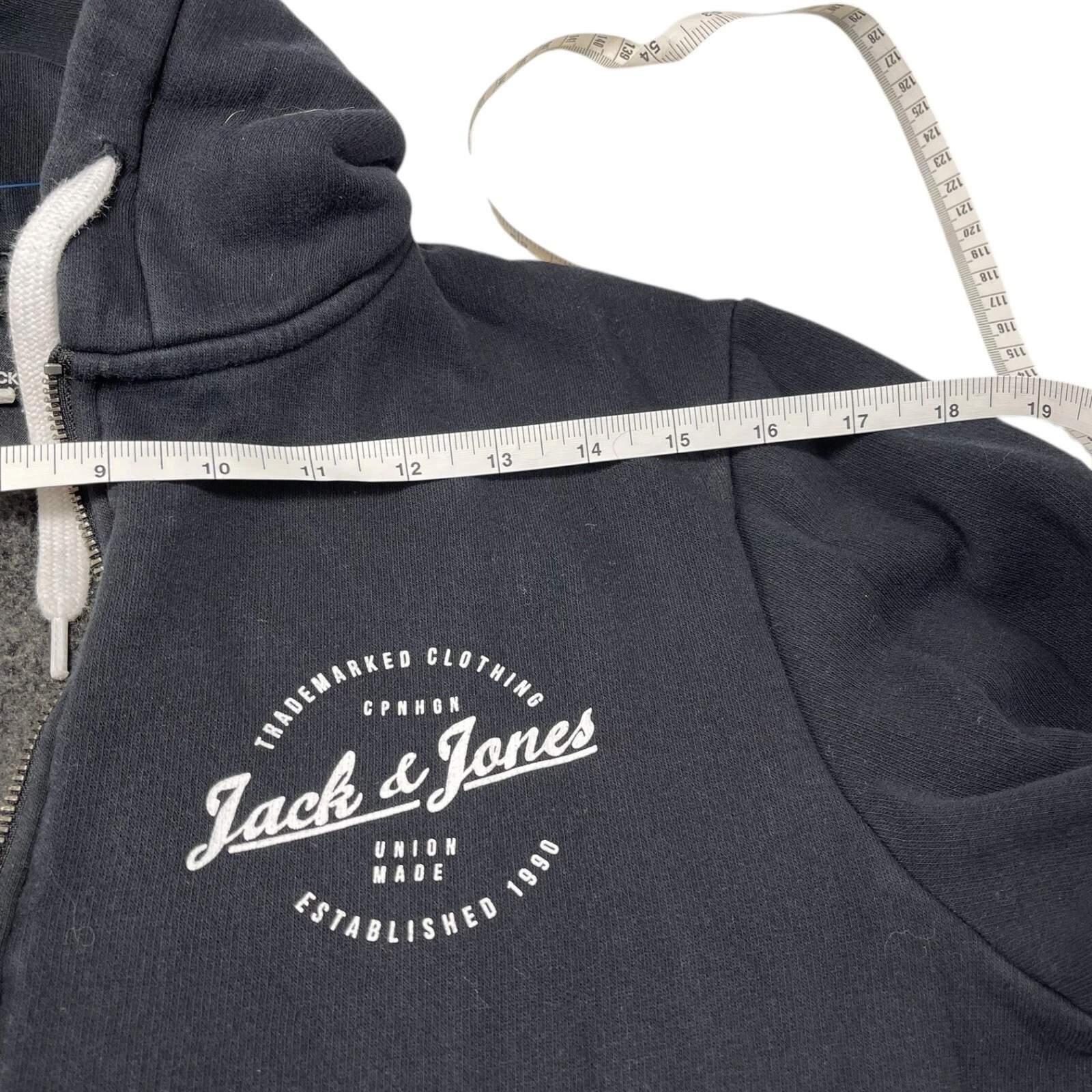 VETEMENTS Jack & Jones donna felpa con cappuccio piccola nera giacca full zip bianca logo coulisse