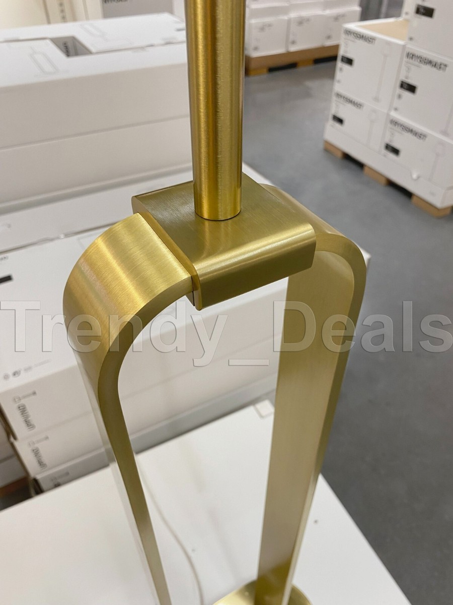 Ikea UPPVIND Floor Lamp Modern, Brass Plated/White 59