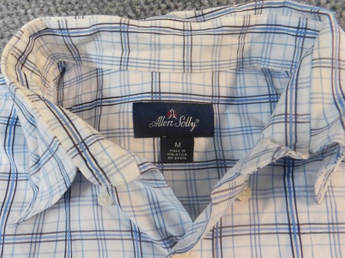 Allen Solly Mens Shirt Medium striped blue Button down white blue - Picture 4 of 11