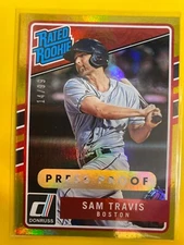 D51101  2017 Donruss Press Proof Gold #210 Sam Travis #14/99