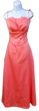 NEW VINTAGE SOFT ORANGE MODERN MAIDS SIZE 8 EVENING GOWN