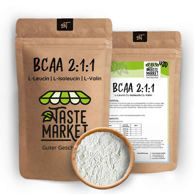 BCAA Pulver 2:1:1 Pure Aminosäure,GRÖSSENAUSWAHL,  Leucin, Isoleucin, Valin