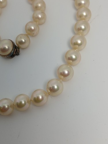 Collana di perle Majorica 8 mm 16" argento sterling chiusura oro METALLO TENUTA - Foto 3 di 13