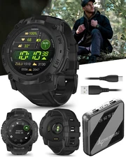 Garmin Instinct 3 Tactical AMOLED 50mm GPS Rugged Outdoor Smartwatch w/PowerBank