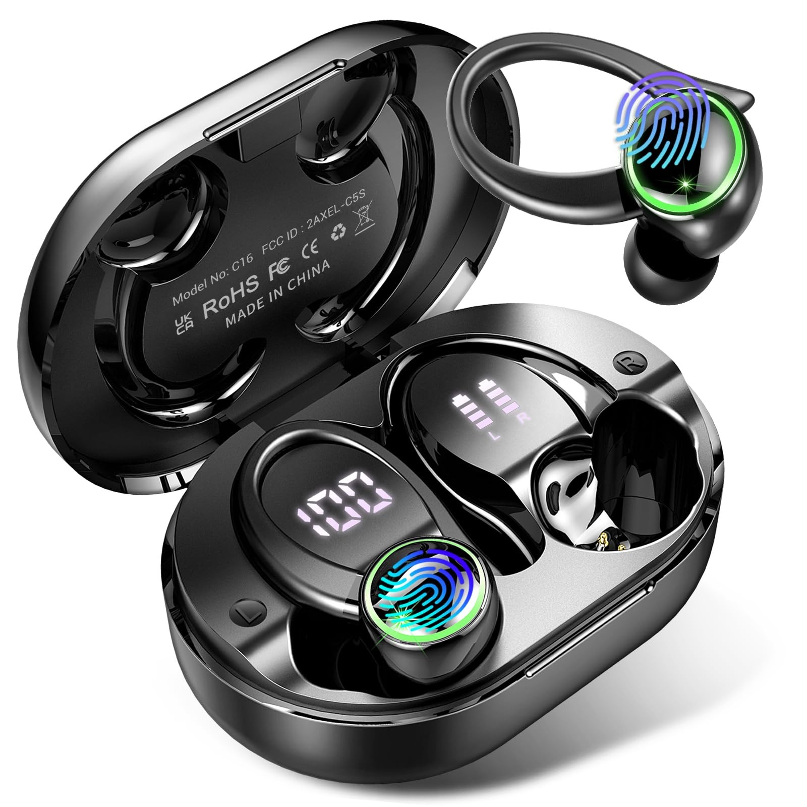 Wireless Bluetooth 5.3 Earbuds with Noise Cancelling Mic & Deep Bass Sound-image