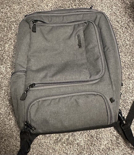 EBags Gray Laptop Backpack Soft Case Travel Business Bag Orange Lining