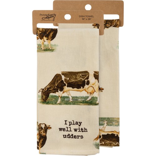 Toalla de cocina I Play Well With Udders Cow - Imagen 1 de 4