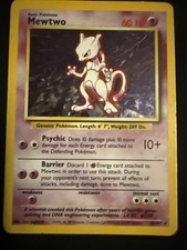 Pokémon TCG Set Base Mewtwo Holo Card 10/102 Vintage Raro MP/HP Illimitato 1999