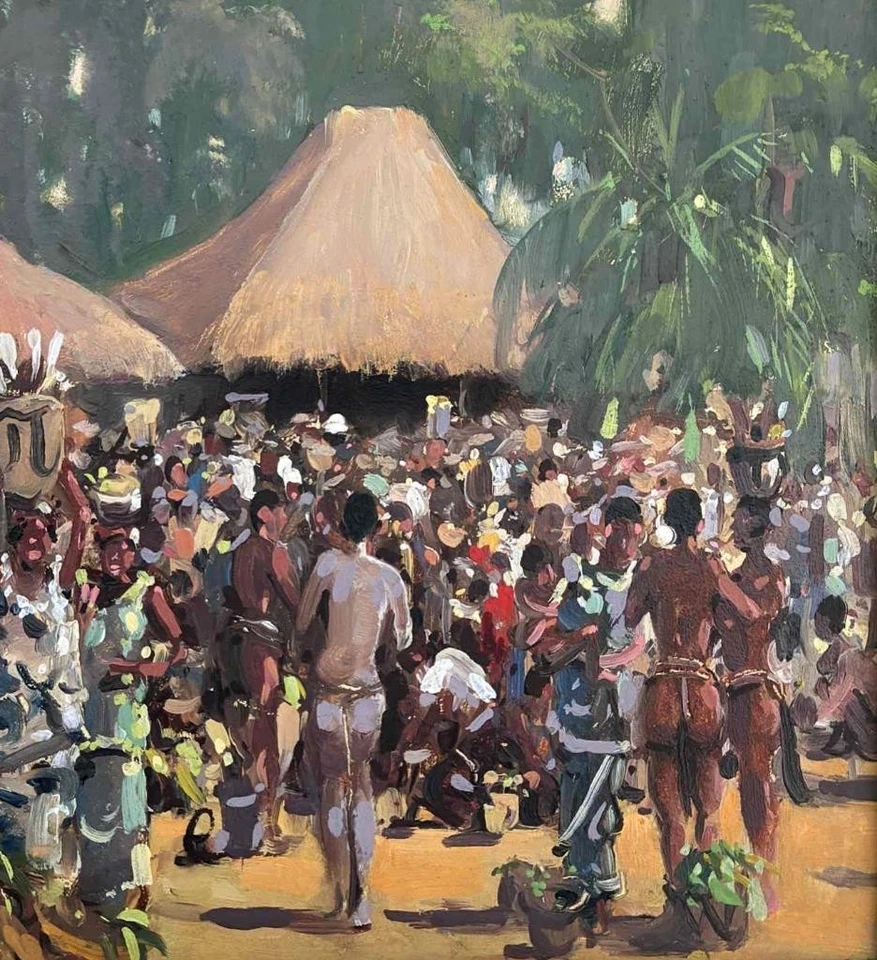 Original Ölgemälde 1948 von Guilherme Marques - Afrikanischer Kunstpionier - COA - Bild 4 von 4