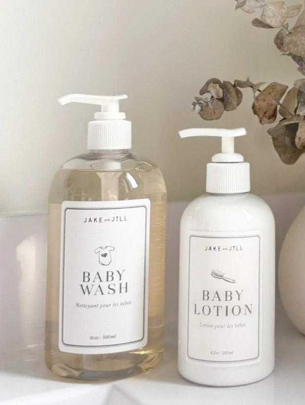 JAKE and JILL BABY WASH 16oz + BABY LOTION 8.5oz Made in Canada NEW