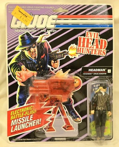 G. I. Joe CARDED "HEADMAN" The Drug Kingpin From the Head Hunters - 1991 Hasbro