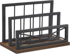 Desktop Mail Organizer, Desk Mail Organizer with 2-Slot Matte Black Metal Deskto