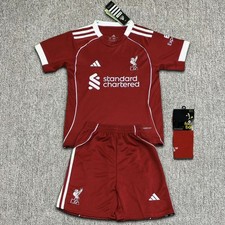 Kids Liverpool Home Kit 2025/26 Boys Girls Full Strip - Size 22 For Age 6-7