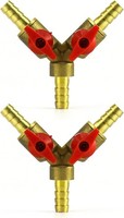 Qwork 3 Wege Schlauchverbinder Kugelhahn T-Schlauchverbinder
