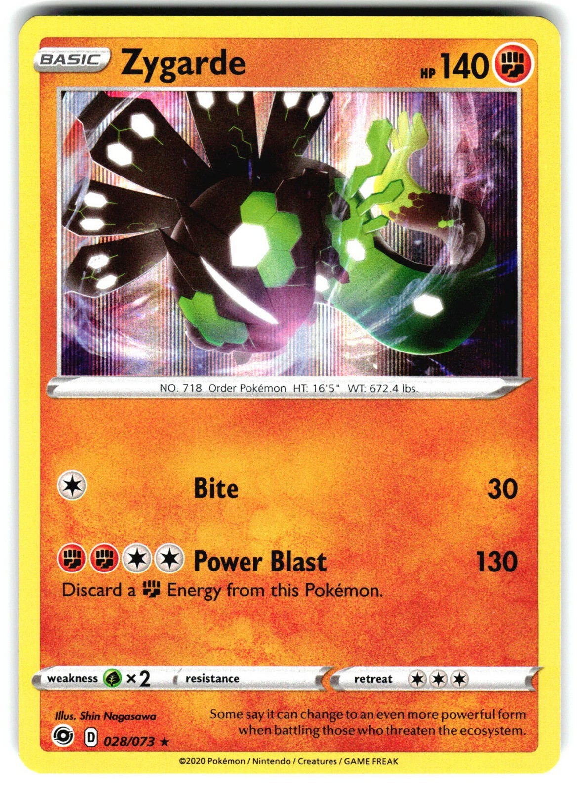 Zygarde Holo Rare Champion's Path 28/73 NM