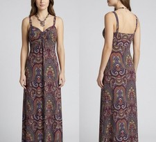 Wallis stretchy multi printed long evening cruise maxi dress size 12