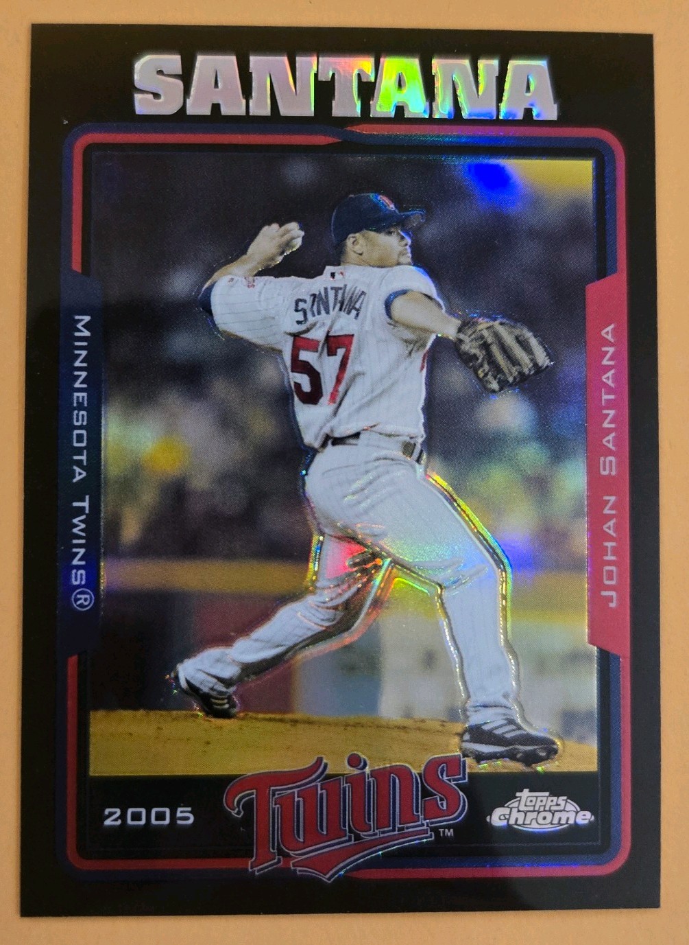 2005 Topps Chrome - Johan Santana #116 Black Refractor /225