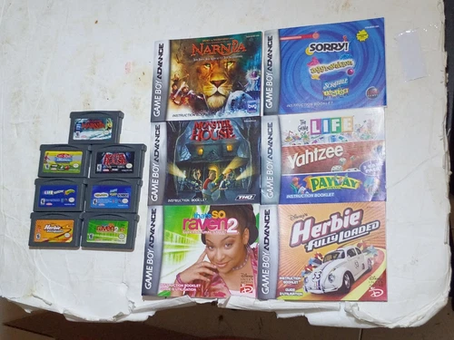 Nintendo Gameboy Advance Lot of 7 Games Narnia Monster House Herbie Life Sorry