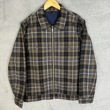 Bonobos Jacket Mens L Green Grey Plaid Full Zip Long Sleeve Shacket