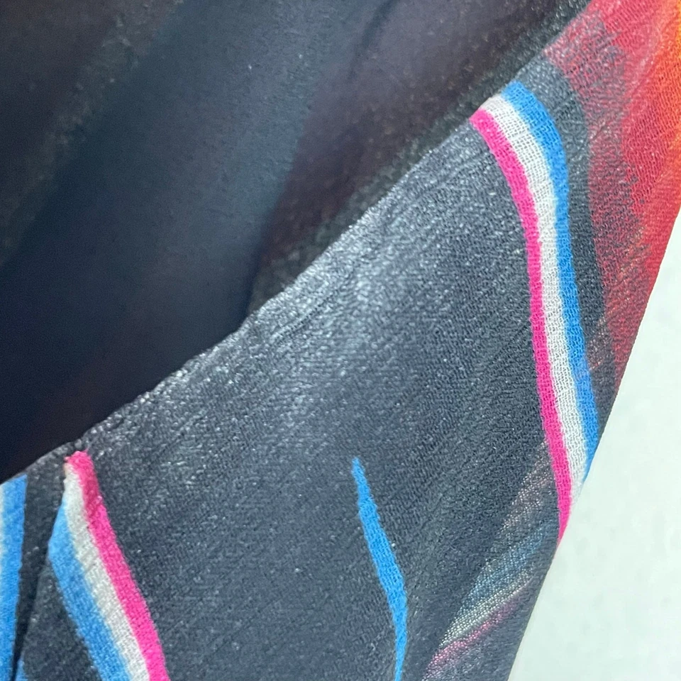 Vestido Lauren Ralph Lauren Etiqueta Negra Talla 4 Rayas Coloridas Sin Mangas Cuello en V Foto 3 de 4