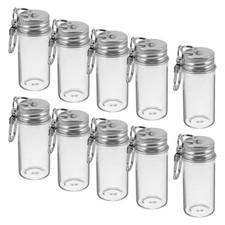 10Pcs Clear Glass Mini Message Bottles Reusable Portable Wishing Jar Keychains
