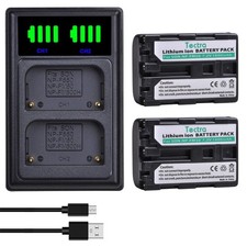 2X NP-FM50 NPFM50 Batteries LED USB Dual Charger for Sony NP-FM30 NP-FM51 N...