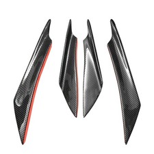 4pcs Universal Front Car Bumper Lip Splitter Fins Body Canards Carbon Fiber Pvc 4pcs Universal Front Car Bumper Lip Splitter Fins Body Canards Carbon Fiber Pvc