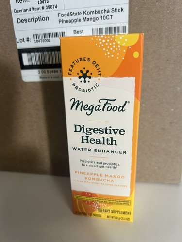 Case MegaFood Digestive Health Water Enhancer PINEAPPLE MANGO Kombucha 240 Pkts - Picture 3 of 7