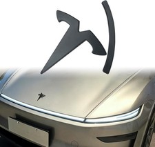Upgrade Your Tesla with Our Front Trunk Emblem Cover - Matt Black for Model 3/Y