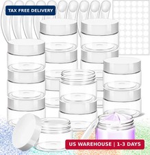 15 Pack 1oz Plastic Jars Round Clear Containers with Lids, 30ml Small Cosmetic J