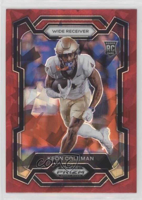 2024 Panini Prizm Draft Picks Red Ice Prizm Keon Coleman #120 Rookie RC