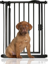 Auto Close Pet Gate, 61Cm - 66.5Cm, Matt Black, Extra Narrow, Narrow Pressure Fi