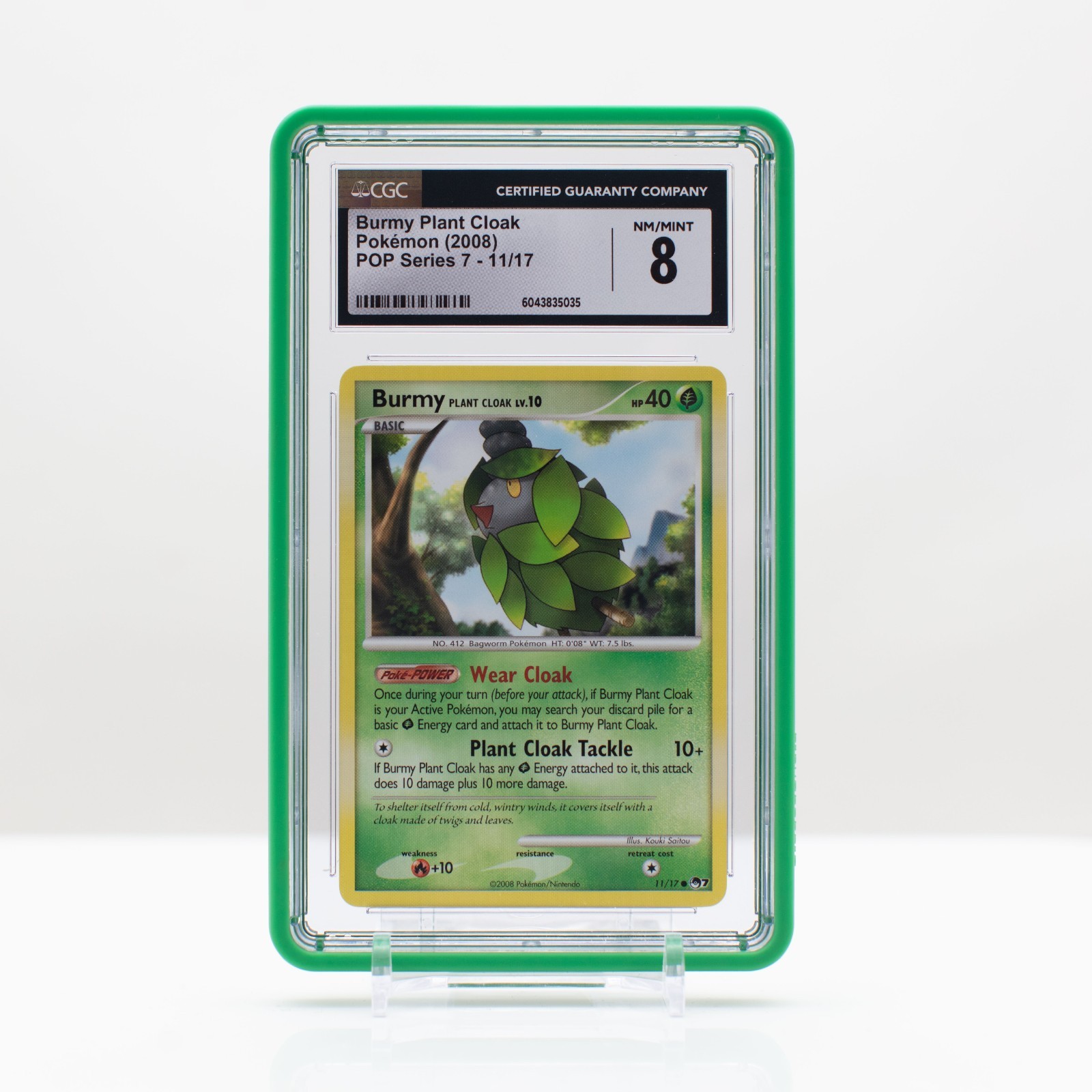 Pokemon Burmy Plant Cloak Non-Holo #11/17 POP Series 7 2008 - CGC 8
