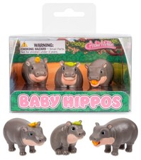 3-Pack Cute Baby Hippo Figurines 🦛 Hilarious Desk Decor Toys  – Archie McPhee