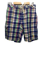 Polo Ralph Lauren Plaid Swim Trunks Board Shorts Men s Small