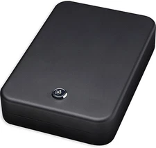 Bulldog Cases Personal Safe 9.5"x6.5"x2" Black with Key Lock Security Cable