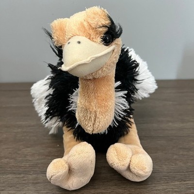 Wild Republic Tan Black & White Feathered Ostrich Plush