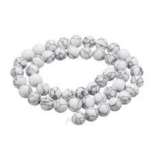50pcs White Turquoise Natural Stone Beads 8mm Round Loose Bead